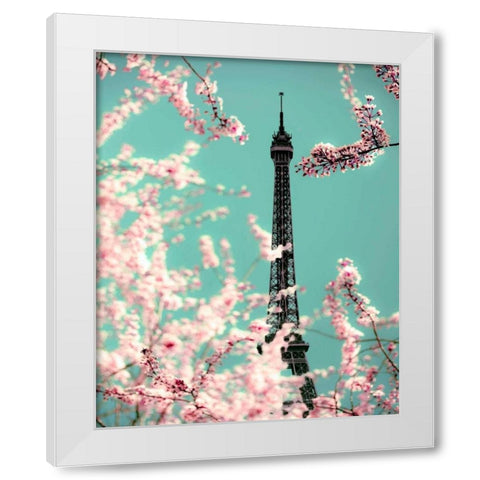 Spring Eiffel Green White Modern Wood Framed Art Print by Telik, Tracey