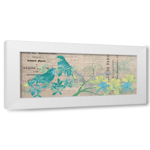 Bird Botanical Blue 2 White Modern Wood Framed Art Print by Jordan, Elizabeth