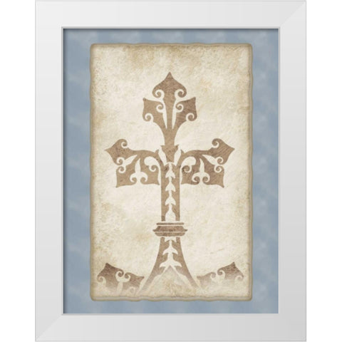 Cross White Modern Wood Framed Art Print by Pazan, Tony