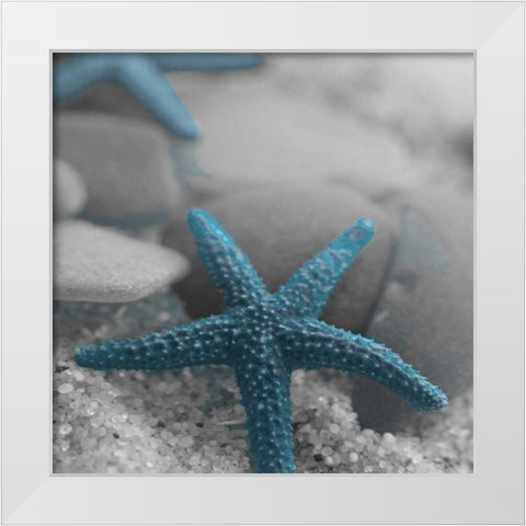Blue Star White Modern Wood Framed Art Print by Pazan, Tony