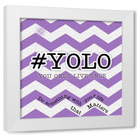 YOLO White Modern Wood Framed Art Print by Pazan, Tony