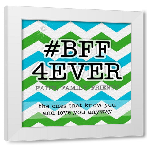 BFF White Modern Wood Framed Art Print by Pazan, Tony