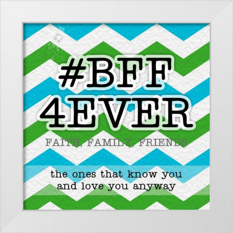 BFF White Modern Wood Framed Art Print by Pazan, Tony