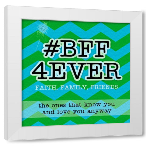 BFF 4Ever White Modern Wood Framed Art Print by Pazan, Tony