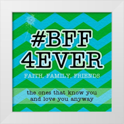 BFF 4Ever White Modern Wood Framed Art Print by Pazan, Tony