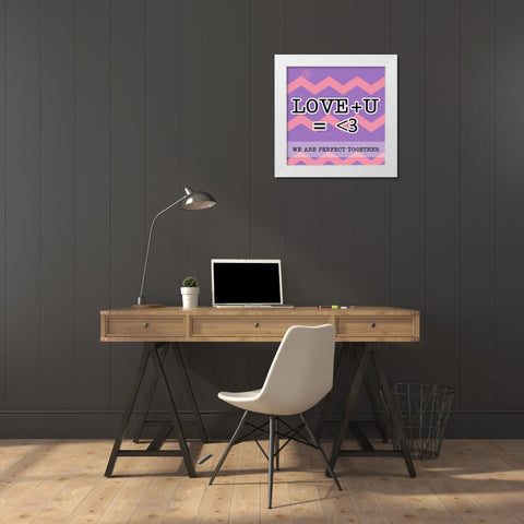 Love U White Modern Wood Framed Art Print by Pazan, Tony