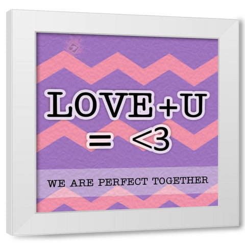 Love U White Modern Wood Framed Art Print by Pazan, Tony