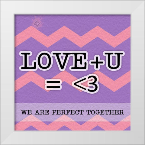 Love U White Modern Wood Framed Art Print by Pazan, Tony