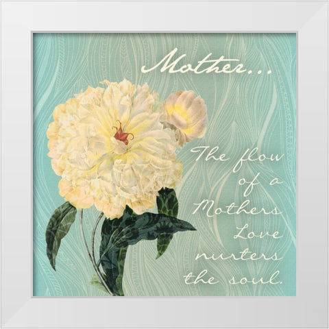 Peony Flow White Modern Wood Framed Art Print by Pazan, Tony