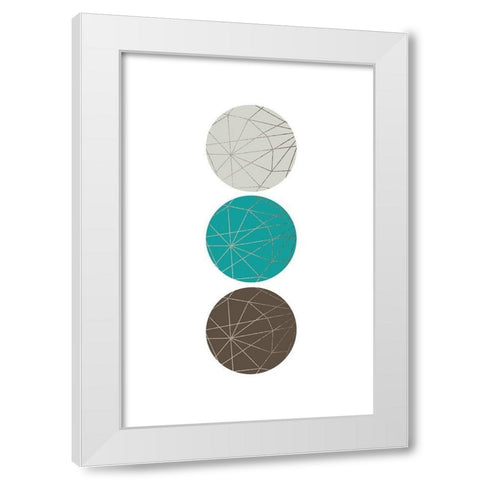 Beige Mint Geometric 1 White Modern Wood Framed Art Print by Urban Epiphany