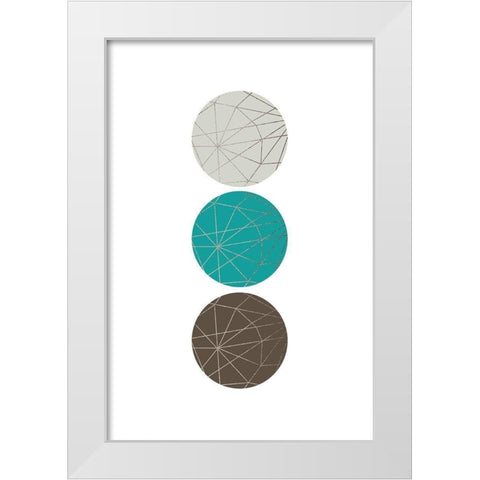 Beige Mint Geometric 1 White Modern Wood Framed Art Print by Urban Epiphany