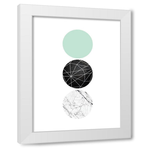 Mint Geometric 1 White Modern Wood Framed Art Print by Urban Epiphany