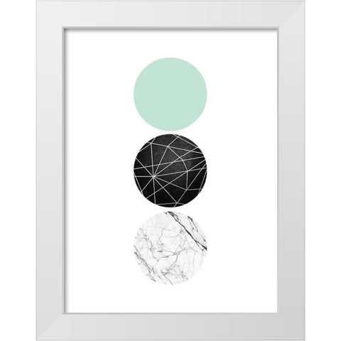 Mint Geometric 1 White Modern Wood Framed Art Print by Urban Epiphany