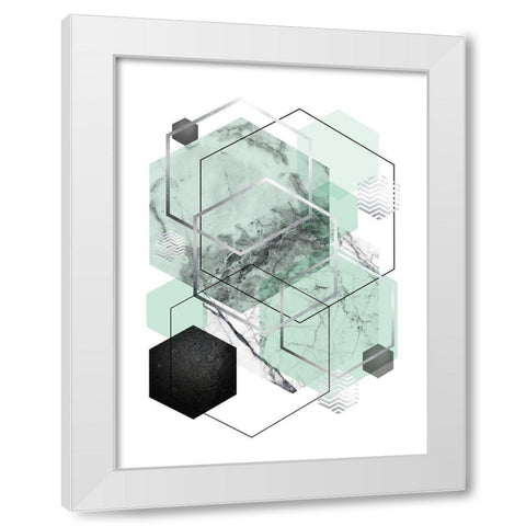 Mint Geometric 2 White Modern Wood Framed Art Print by Urban Epiphany