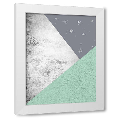Mint Green Mountains 1 White Modern Wood Framed Art Print by Urban Epiphany