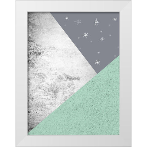 Mint Green Mountains 1 White Modern Wood Framed Art Print by Urban Epiphany