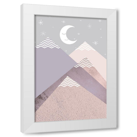 Scandi Nursery Mountains White Modern Wood Framed Art Print by Urban Epiphany