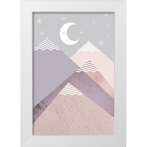Scandi Nursery Mountains White Modern Wood Framed Art Print by Urban Epiphany