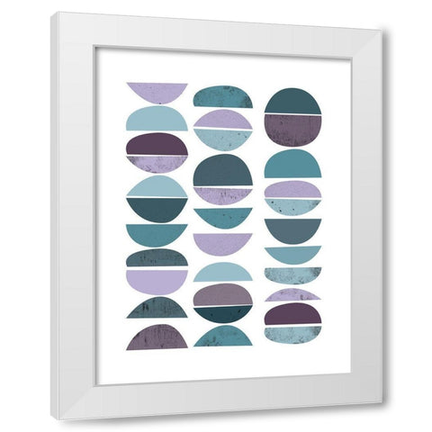 MidCentury Teal Purple 2 White Modern Wood Framed Art Print by Urban Epiphany