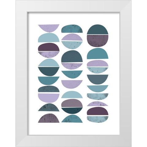 MidCentury Teal Purple 2 White Modern Wood Framed Art Print by Urban Epiphany