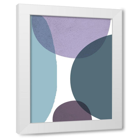 MidCentury Teal Purple 3 White Modern Wood Framed Art Print by Urban Epiphany