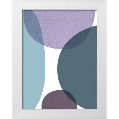 MidCentury Teal Purple 3 White Modern Wood Framed Art Print by Urban Epiphany
