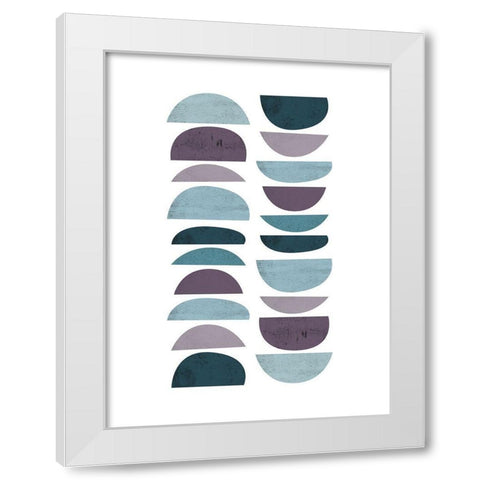 MidCentury Teal Purple 4 White Modern Wood Framed Art Print by Urban Epiphany