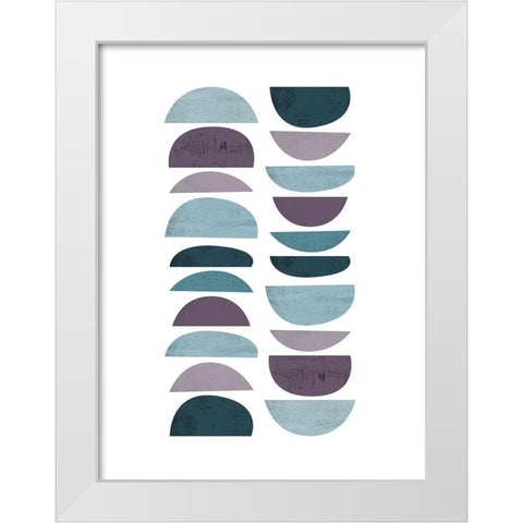 MidCentury Teal Purple 4 White Modern Wood Framed Art Print by Urban Epiphany
