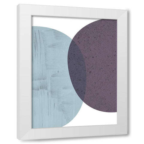 MidCentury Teal Purple 6 White Modern Wood Framed Art Print by Urban Epiphany