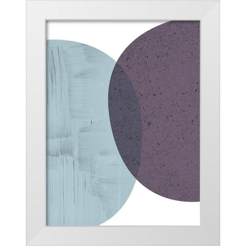 MidCentury Teal Purple 6 White Modern Wood Framed Art Print by Urban Epiphany