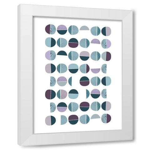 MidCentury Teal Purple 7 White Modern Wood Framed Art Print by Urban Epiphany