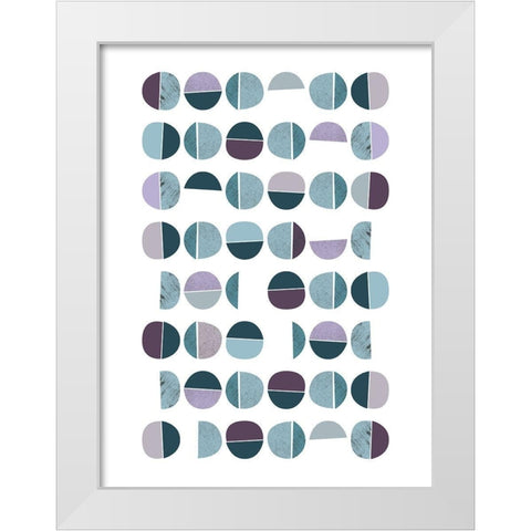 MidCentury Teal Purple 7 White Modern Wood Framed Art Print by Urban Epiphany