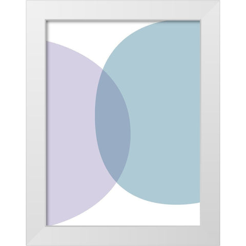 MidCentury Teal Purple 8 White Modern Wood Framed Art Print by Urban Epiphany