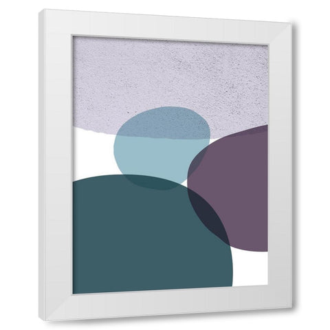 MidCentury Teal Purple 9 White Modern Wood Framed Art Print by Urban Epiphany
