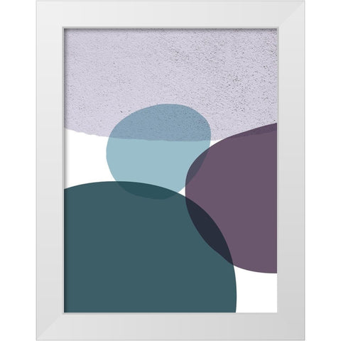 MidCentury Teal Purple 9 White Modern Wood Framed Art Print by Urban Epiphany
