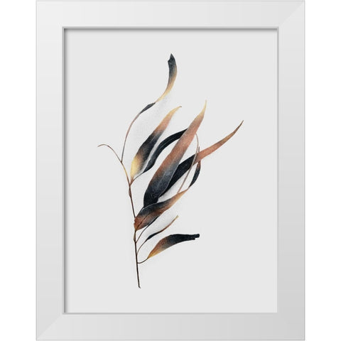Autumn Leaves White Modern Wood Framed Art Print by Urban Epiphany