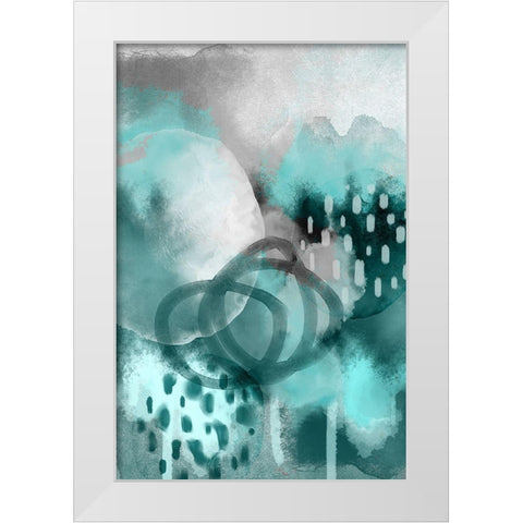 Dream of Childhood Teal White Modern Wood Framed Art Print by Urban Epiphany