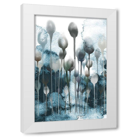 Enlightened Minds Blue White Modern Wood Framed Art Print by Urban Epiphany