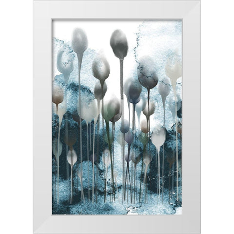 Enlightened Minds Blue White Modern Wood Framed Art Print by Urban Epiphany