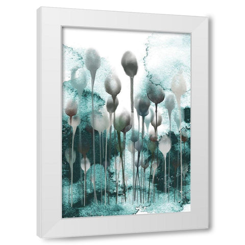 Enlightened Minds Teal White Modern Wood Framed Art Print by Urban Epiphany