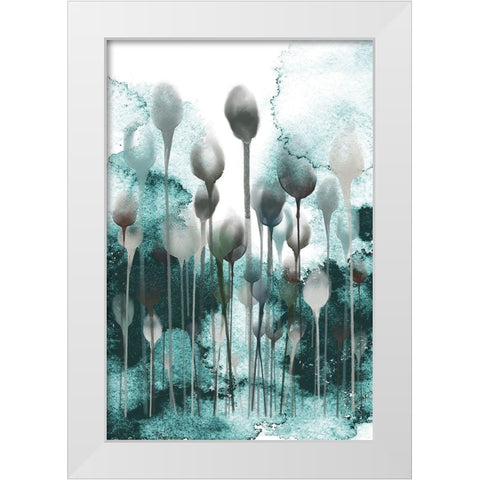 Enlightened Minds Teal White Modern Wood Framed Art Print by Urban Epiphany