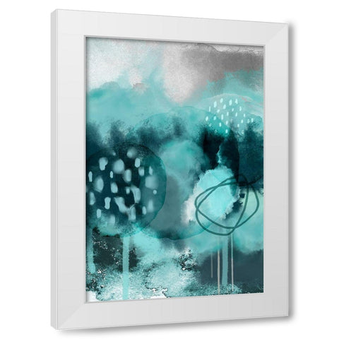 Teal Feels White Modern Wood Framed Art Print by Urban Epiphany