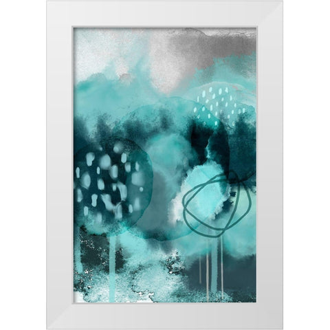 Teal Feels White Modern Wood Framed Art Print by Urban Epiphany