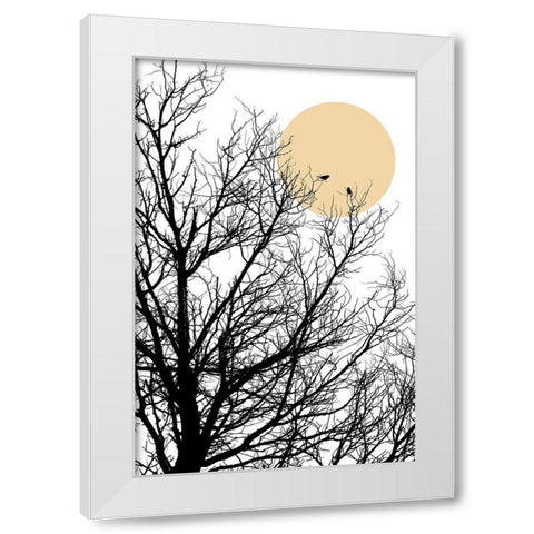 Two Little Birds 2 White Modern Wood Framed Art Print by Urban Epiphany