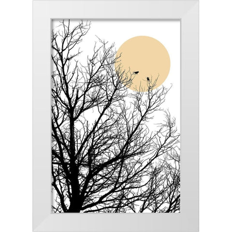 Two Little Birds 2 White Modern Wood Framed Art Print by Urban Epiphany
