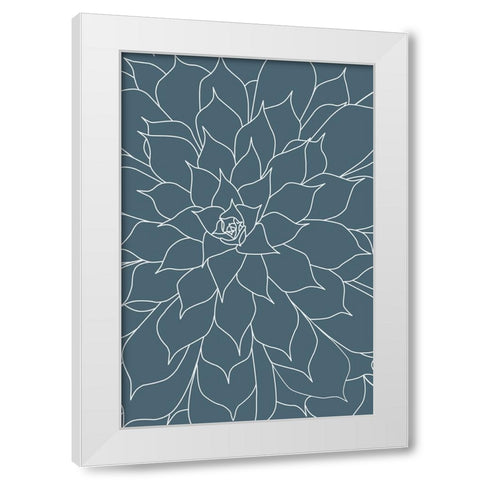 Succulent Blue Stone White Modern Wood Framed Art Print by Urban Epiphany