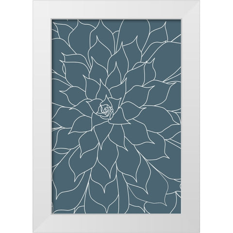 Succulent Blue Stone White Modern Wood Framed Art Print by Urban Epiphany