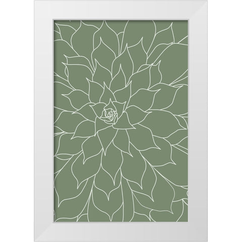 Succulent Sage Green White Modern Wood Framed Art Print by Urban Epiphany