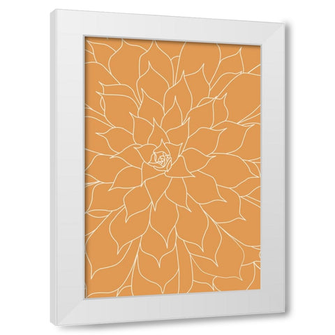 Succulent Tangerine White Modern Wood Framed Art Print by Urban Epiphany