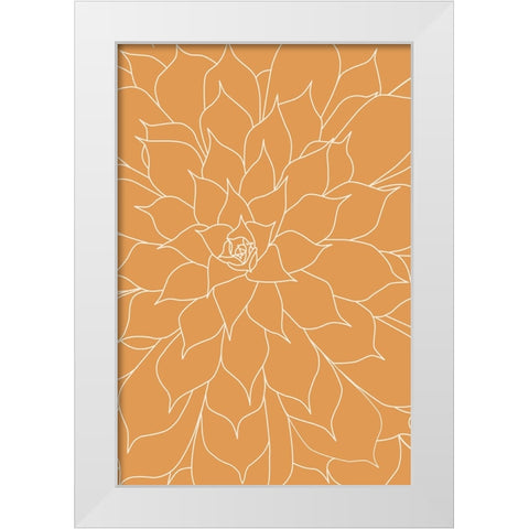 Succulent Tangerine White Modern Wood Framed Art Print by Urban Epiphany